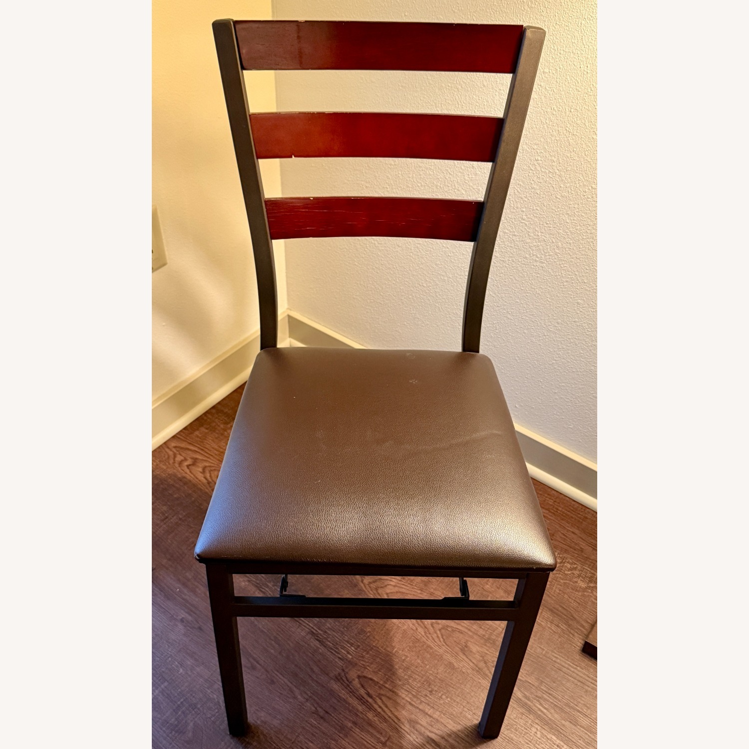 Peakform Wood Padded Folding Chairs Brown - image-1