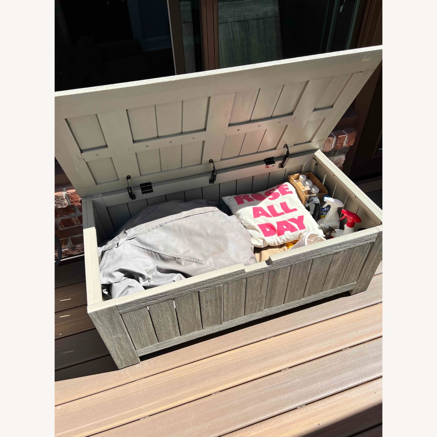 West Elm Portside 47" Outdoor Wood Storage Trunk - image-7