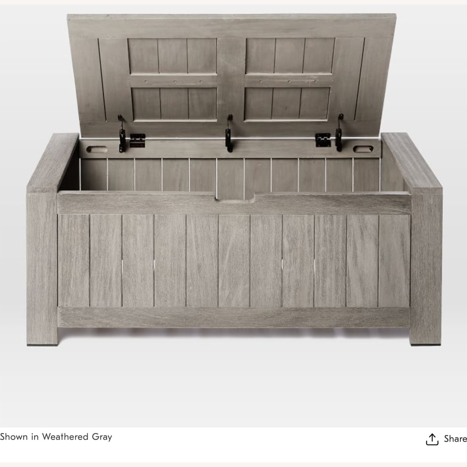 West Elm Portside 47" Outdoor Wood Storage Trunk - image-2