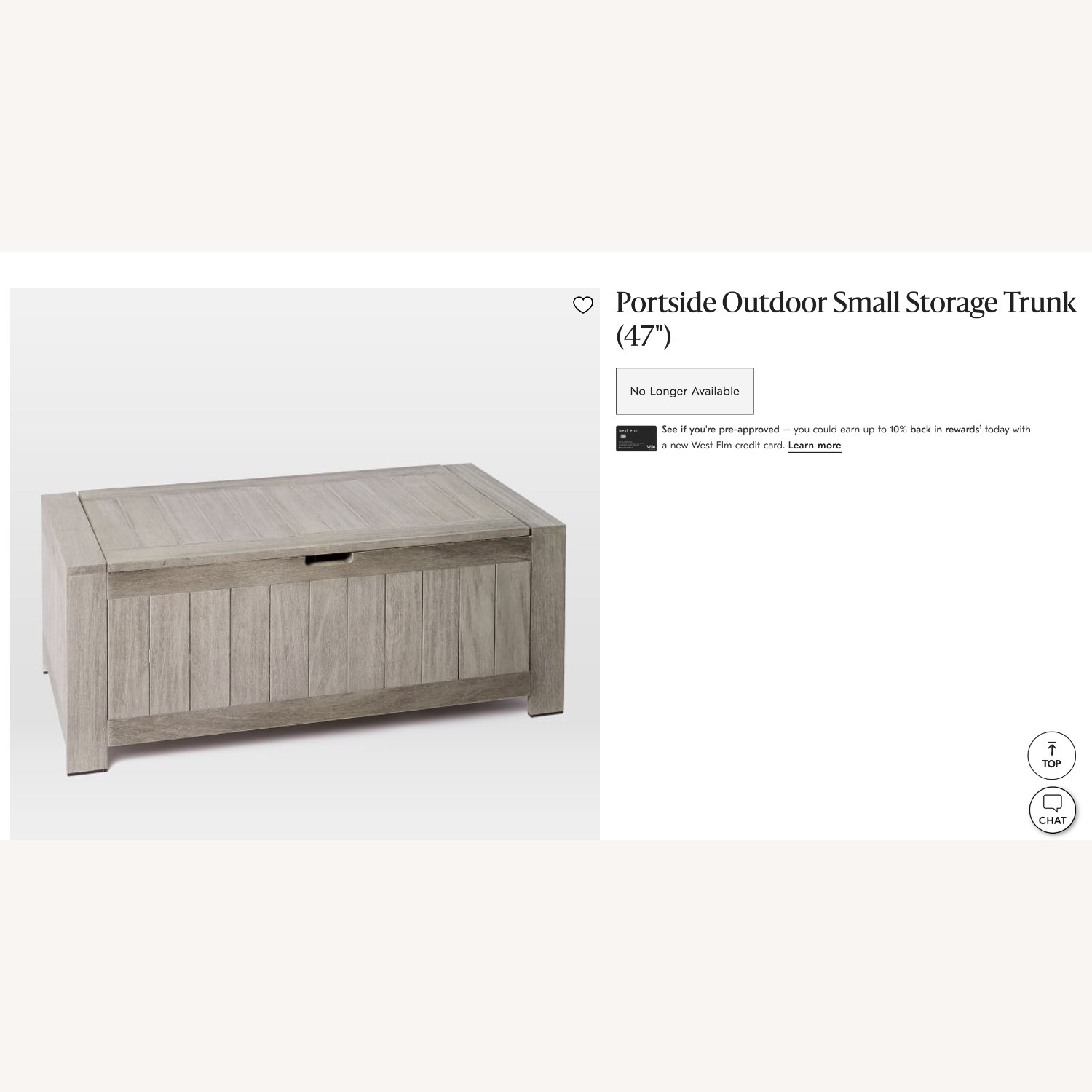 West Elm Portside 47" Outdoor Wood Storage Trunk - image-1