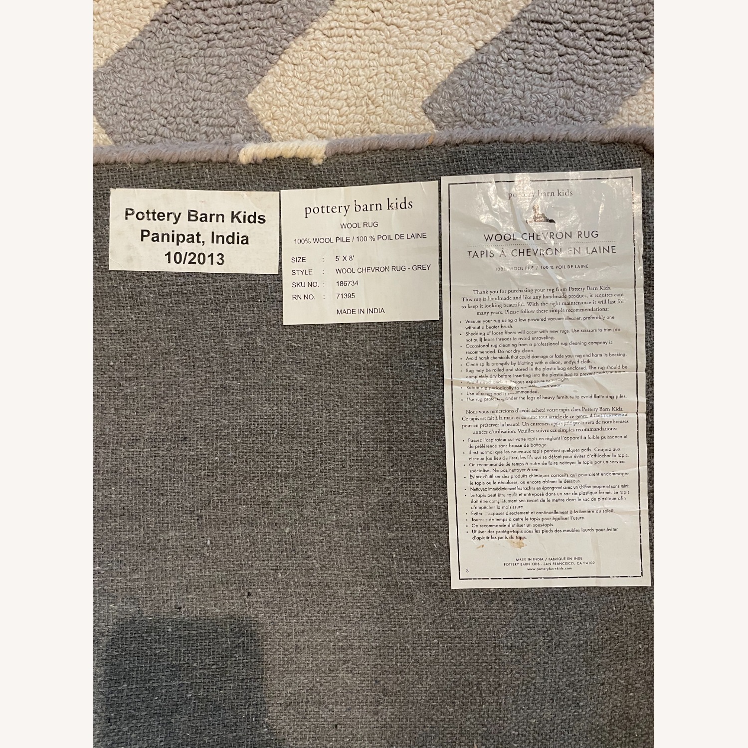 Pottery Barn Kids Wool Chevron Rug - image-8