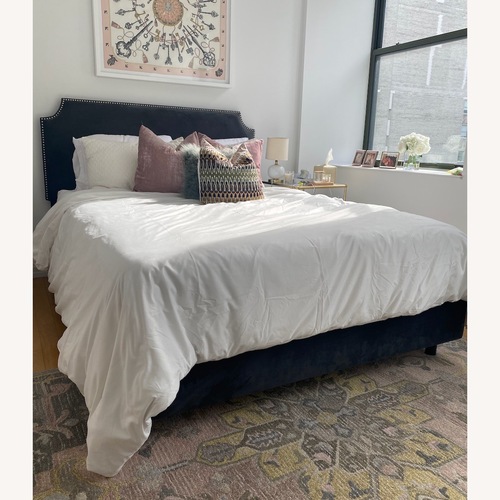 Used West Elm Serena Upholstered Velvet Bed for sale on AptDeco