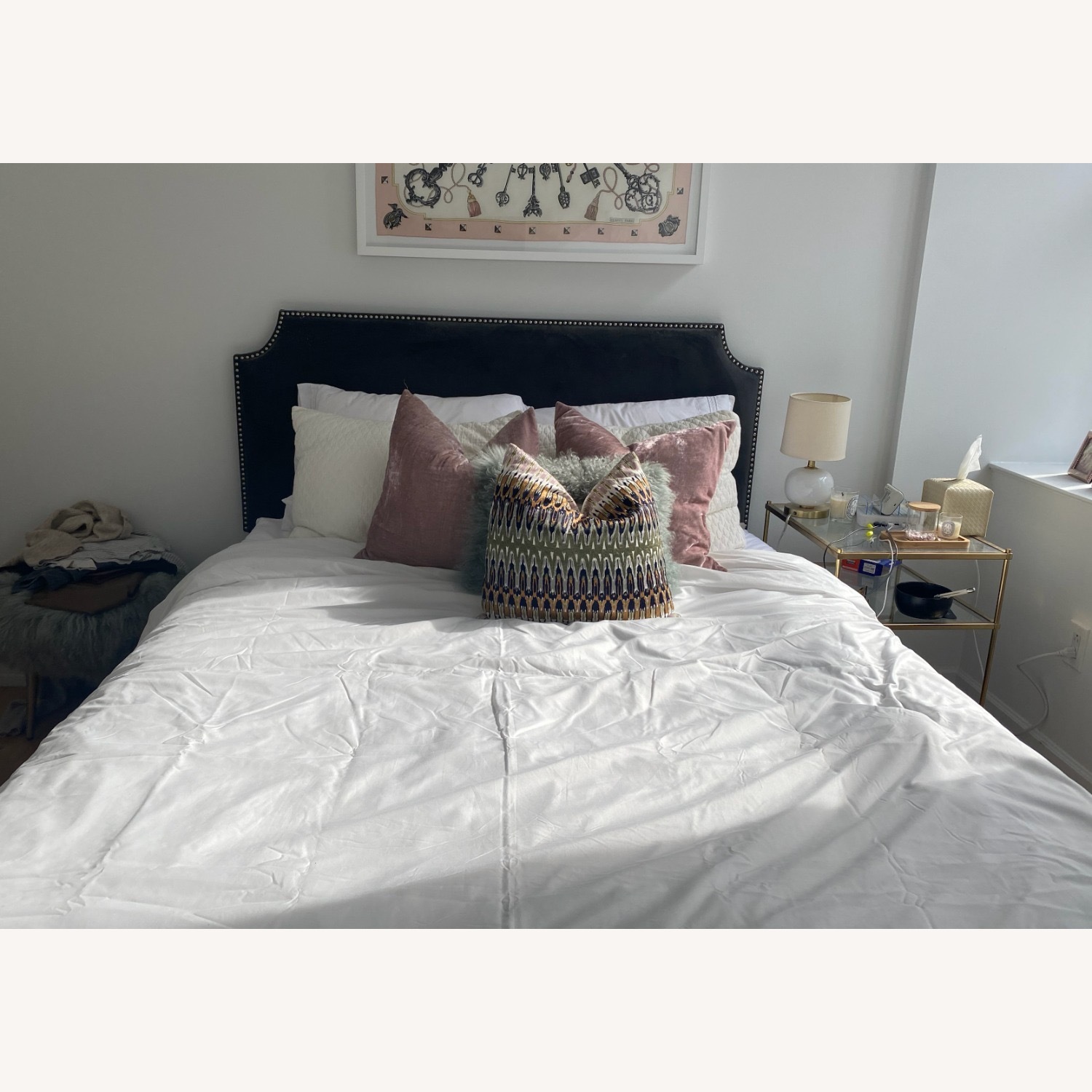 West Elm Serena Upholstered Velvet Bed - image-7