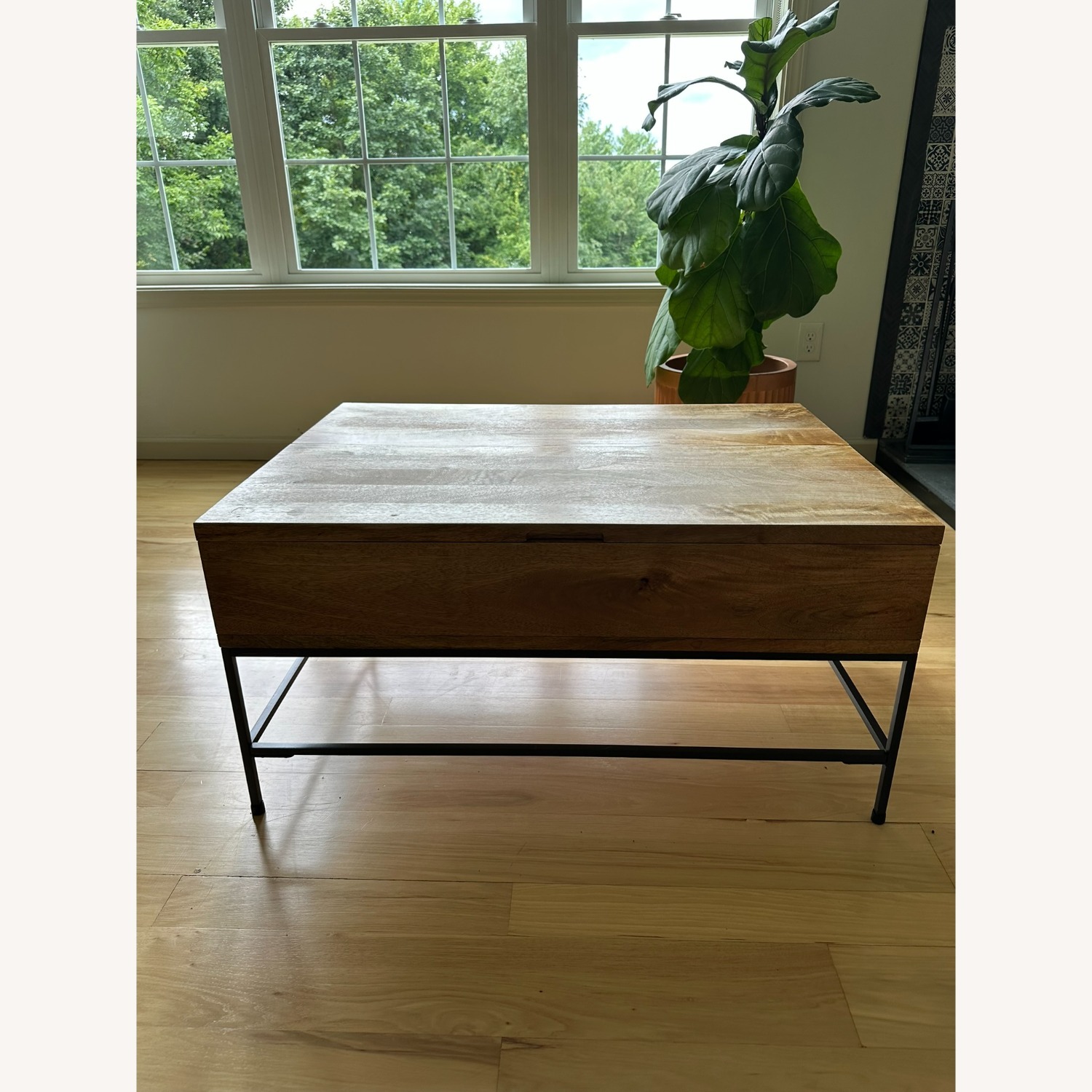 West Elm Industrial Table with Pop-Up Top - image-2