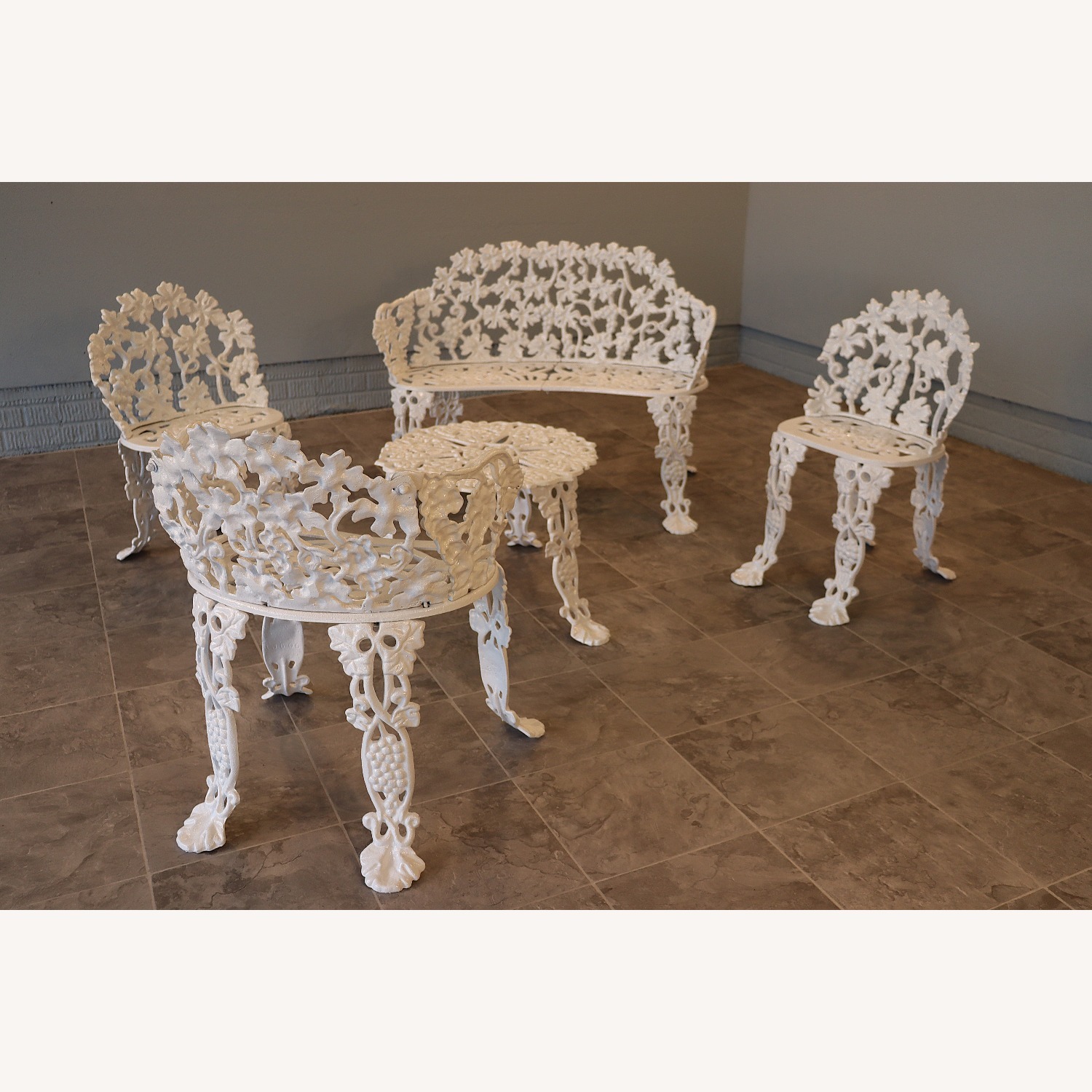 Five Piece Cast Iron Grapevine Garden Set - image-3
