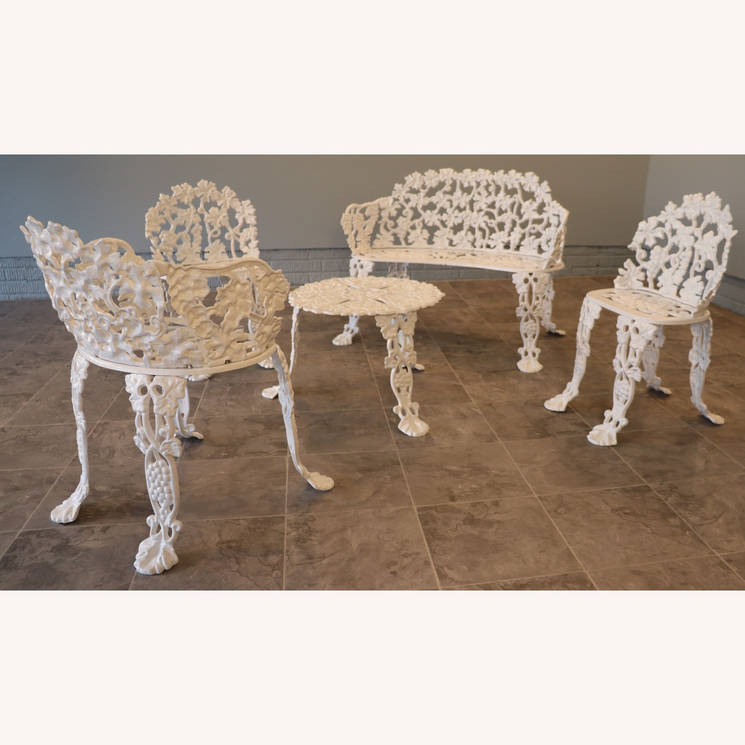 Five Piece Cast Iron Grapevine Garden Set - image-2