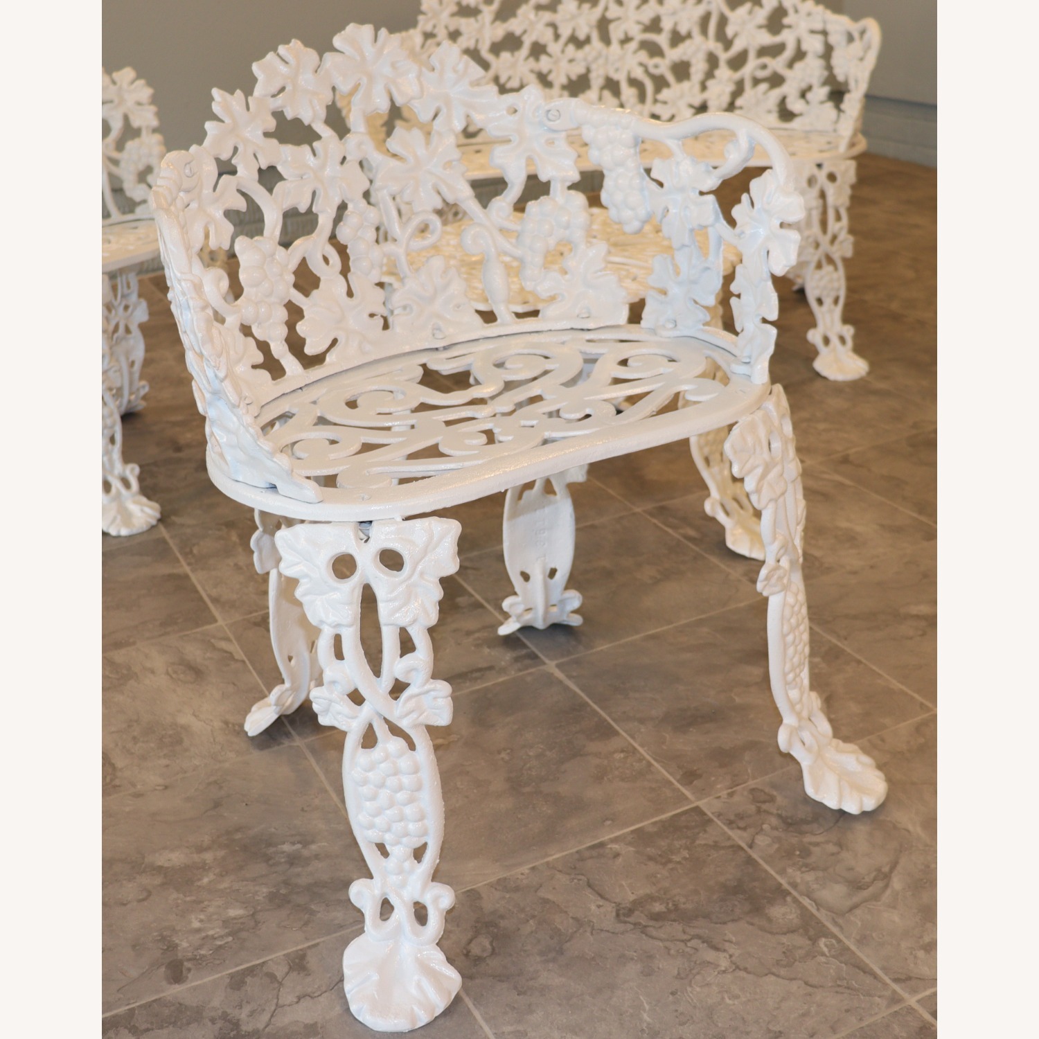 Five Piece Cast Iron Grapevine Garden Set - image-7
