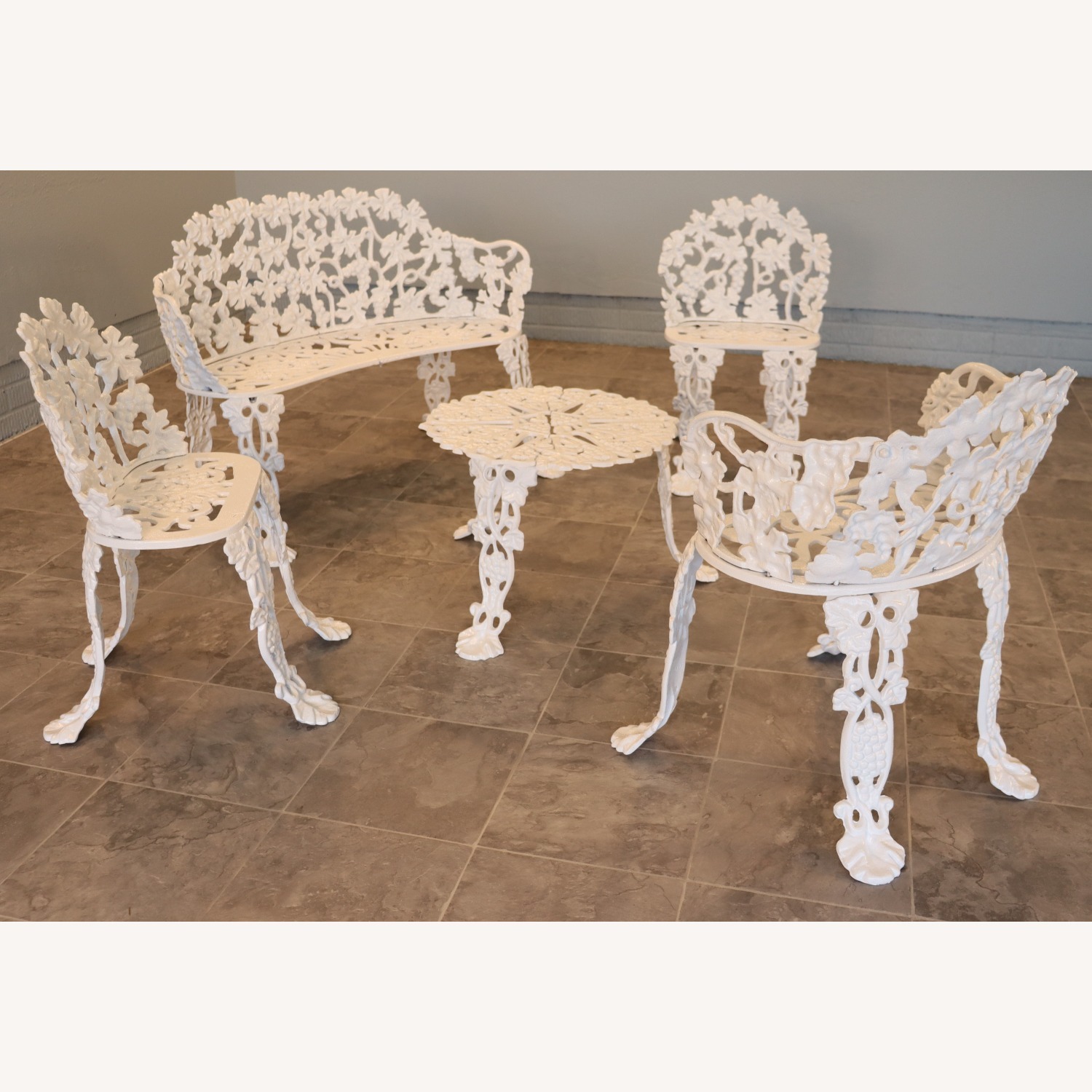 Five Piece Cast Iron Grapevine Garden Set - image-4