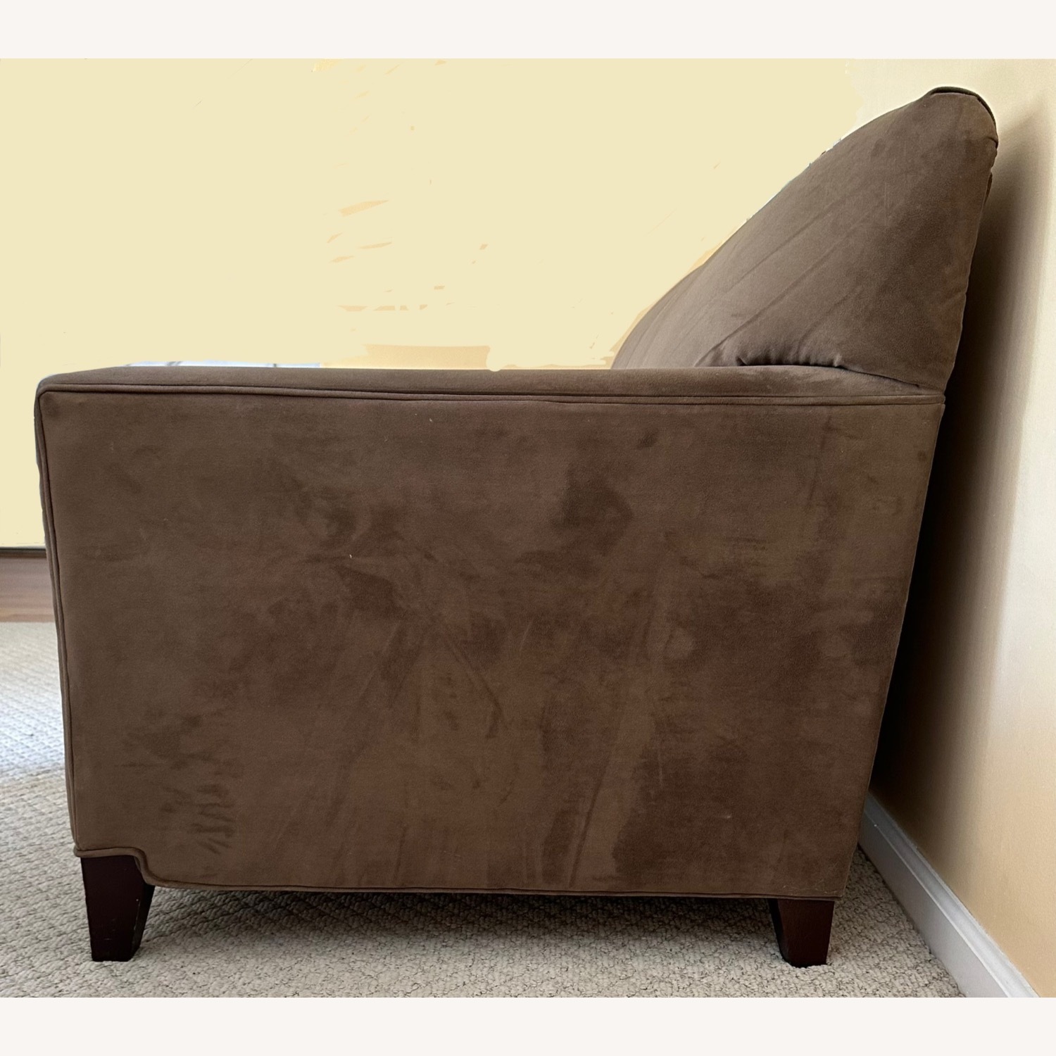 Suede Like Finish Brown Couch - image-1