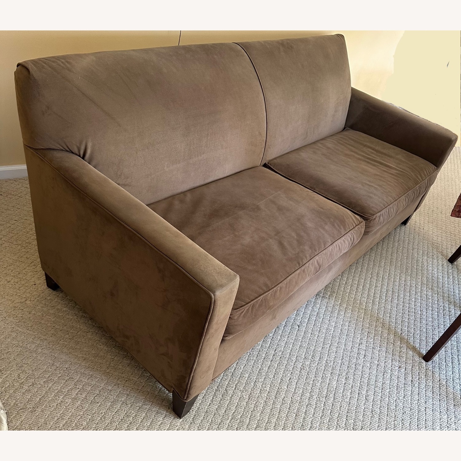 Suede Like Finish Brown Couch - image-0