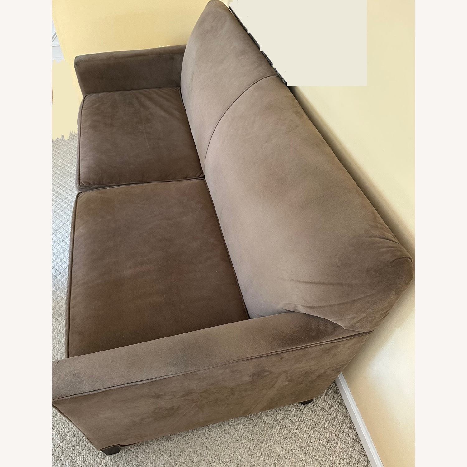 Suede Like Finish Brown Couch - image-3
