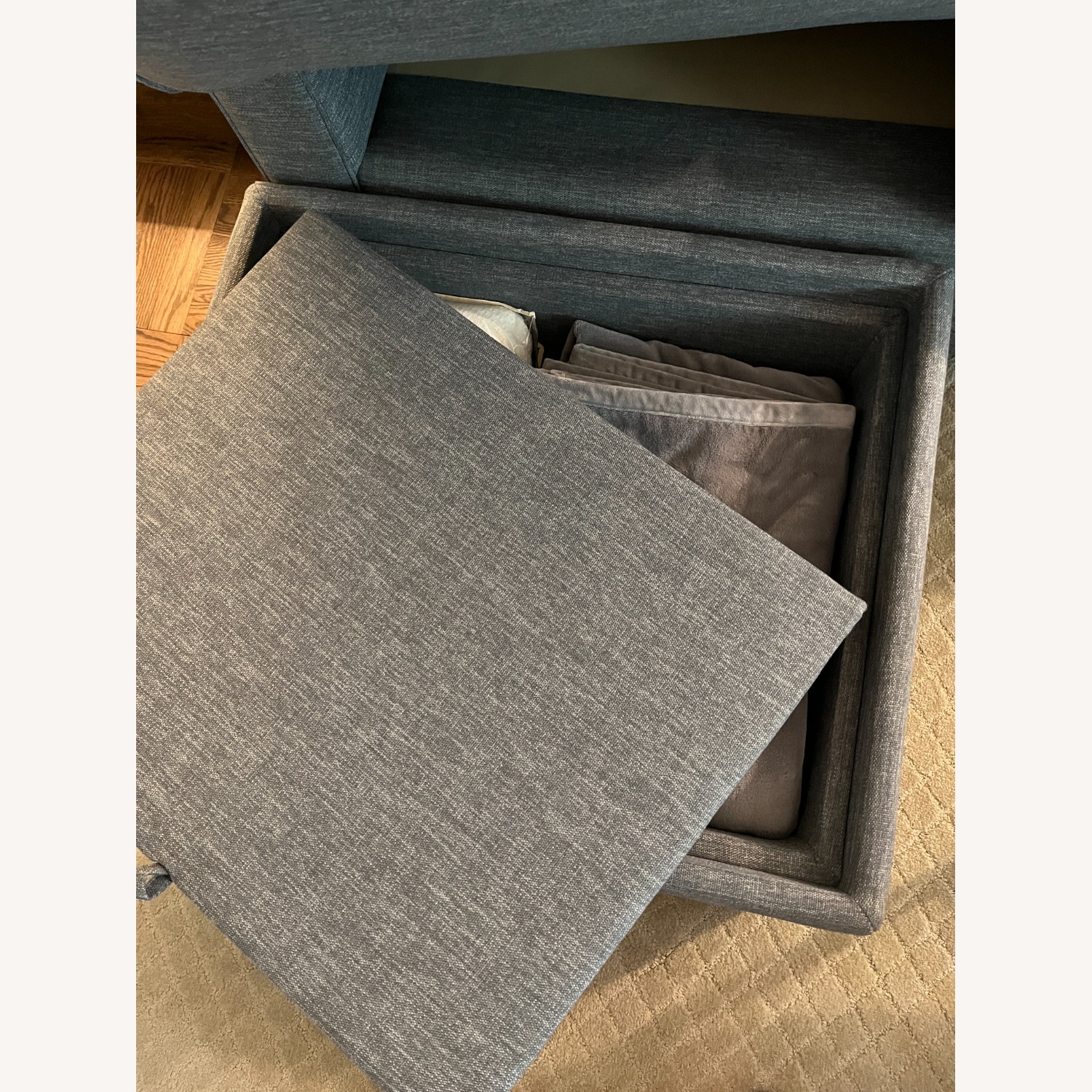 Crate & Barrel Davis Reversible Storage Chaise Sofa - image-4