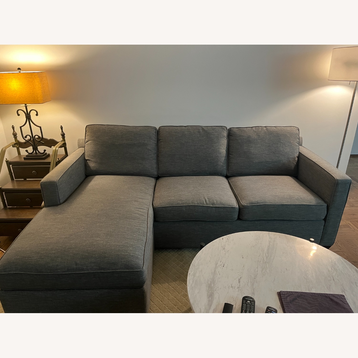 Crate & Barrel Davis Reversible Storage Chaise Sofa - image-1