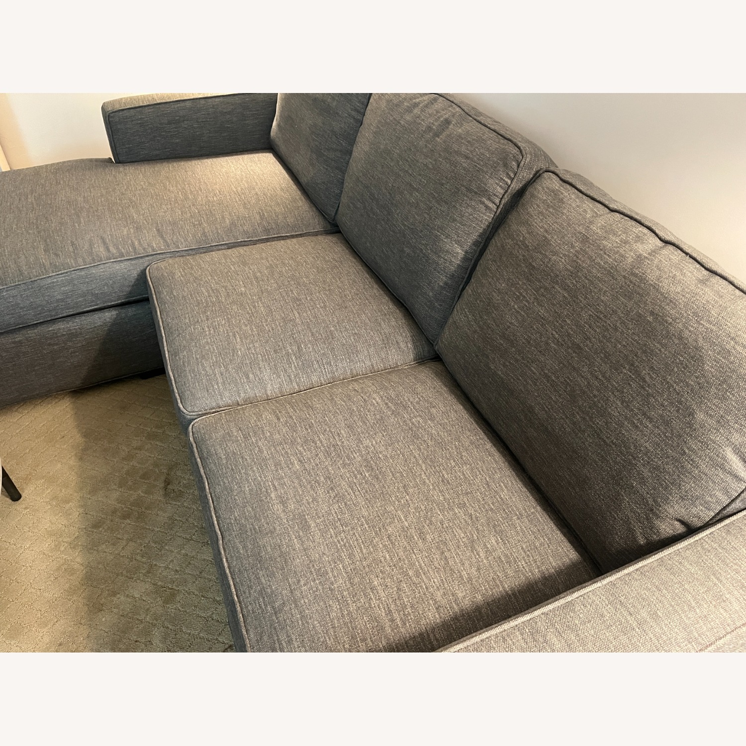 Crate & Barrel Davis Reversible Storage Chaise Sofa - image-3