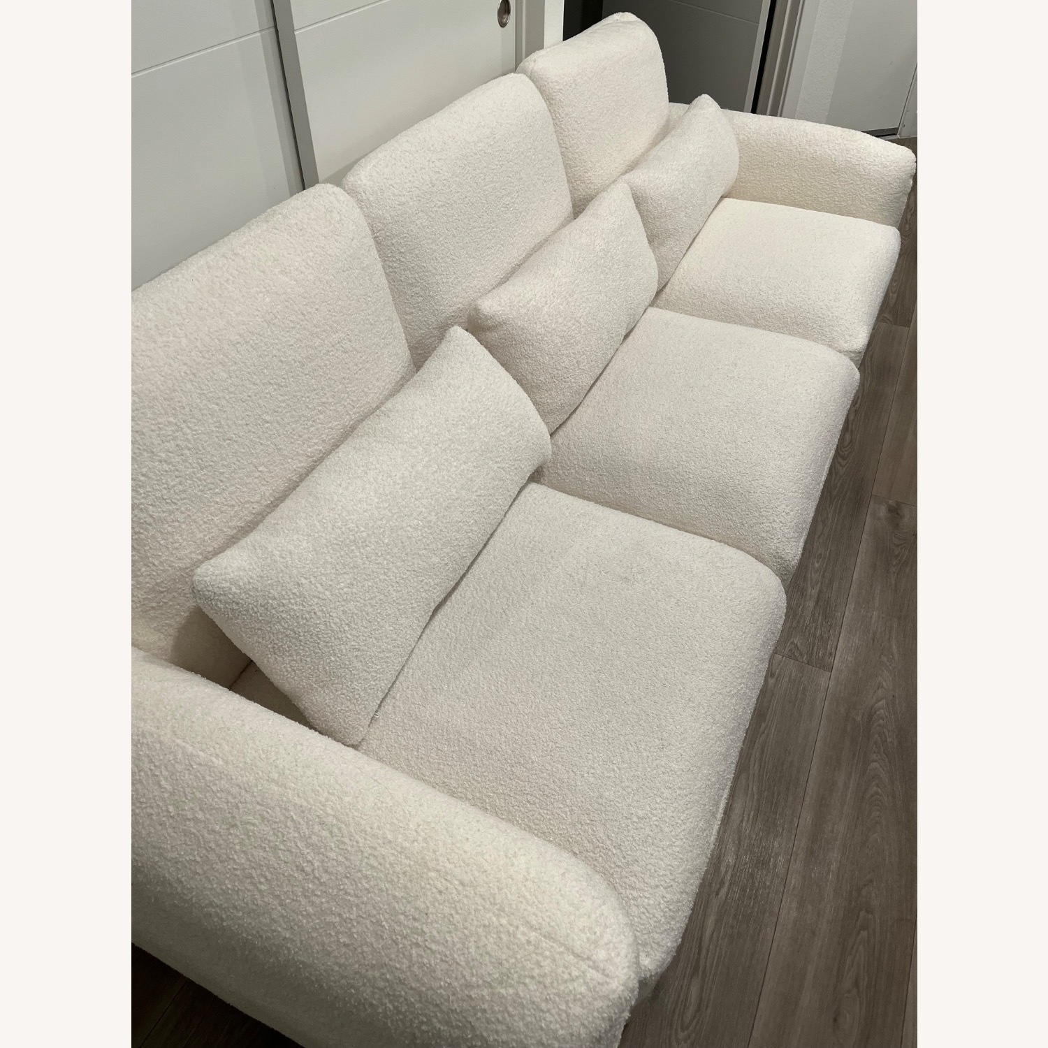 Wayfair White Teddy Wool 3 sectional - image-3