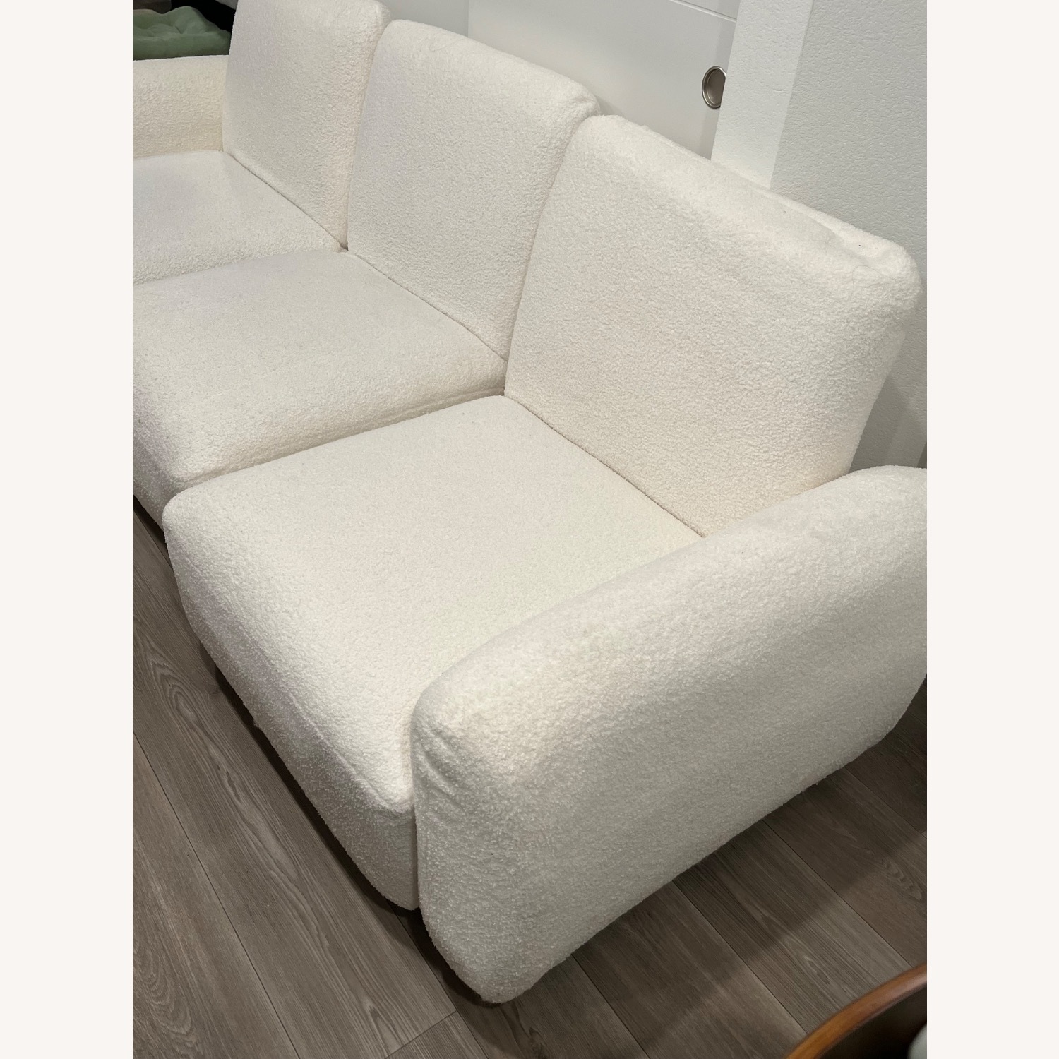 Wayfair White Teddy Wool 3 sectional - image-4