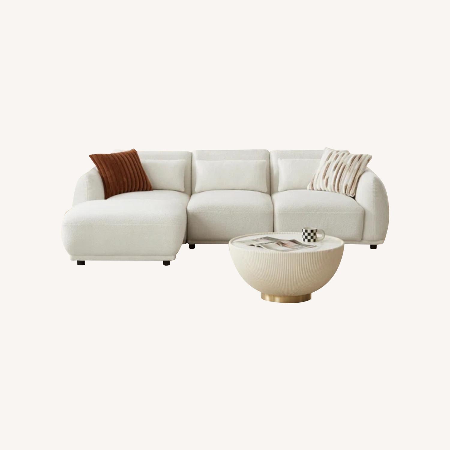 Wayfair White Teddy Wool 3 sectional - image-0