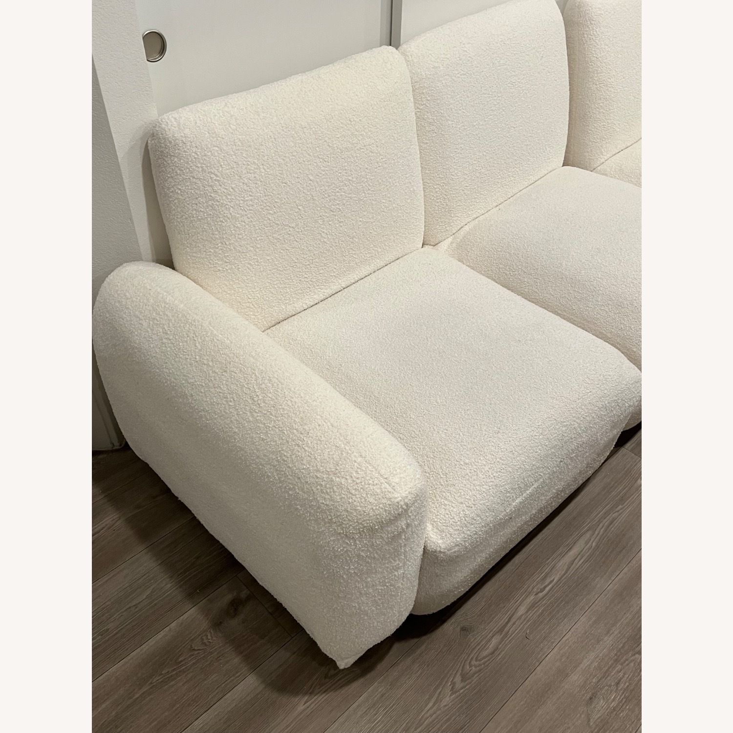 Wayfair White Teddy Wool 3 sectional - image-5