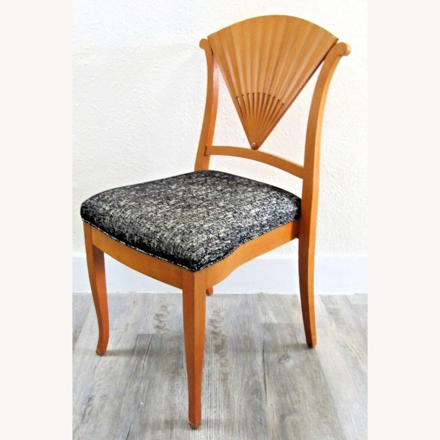 1960s Wood Carved Fan Upholstered Side Chair - image-10