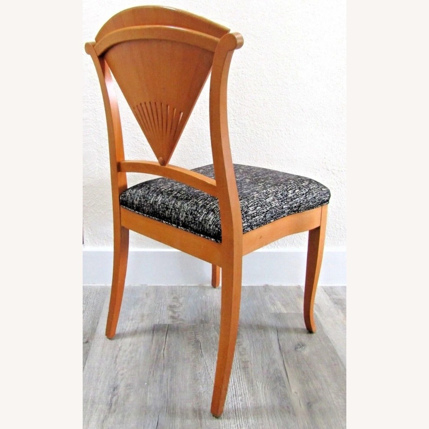 1960s Wood Carved Fan Upholstered Side Chair - image-6