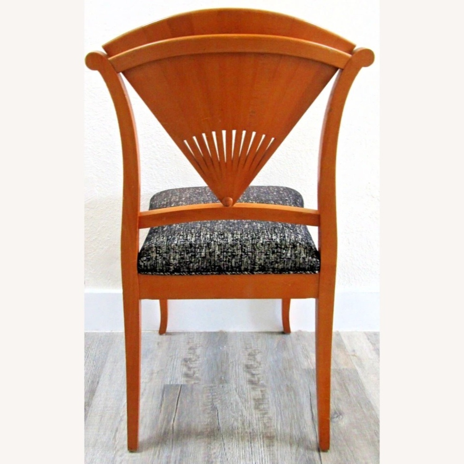 1960s Wood Carved Fan Upholstered Side Chair - image-7