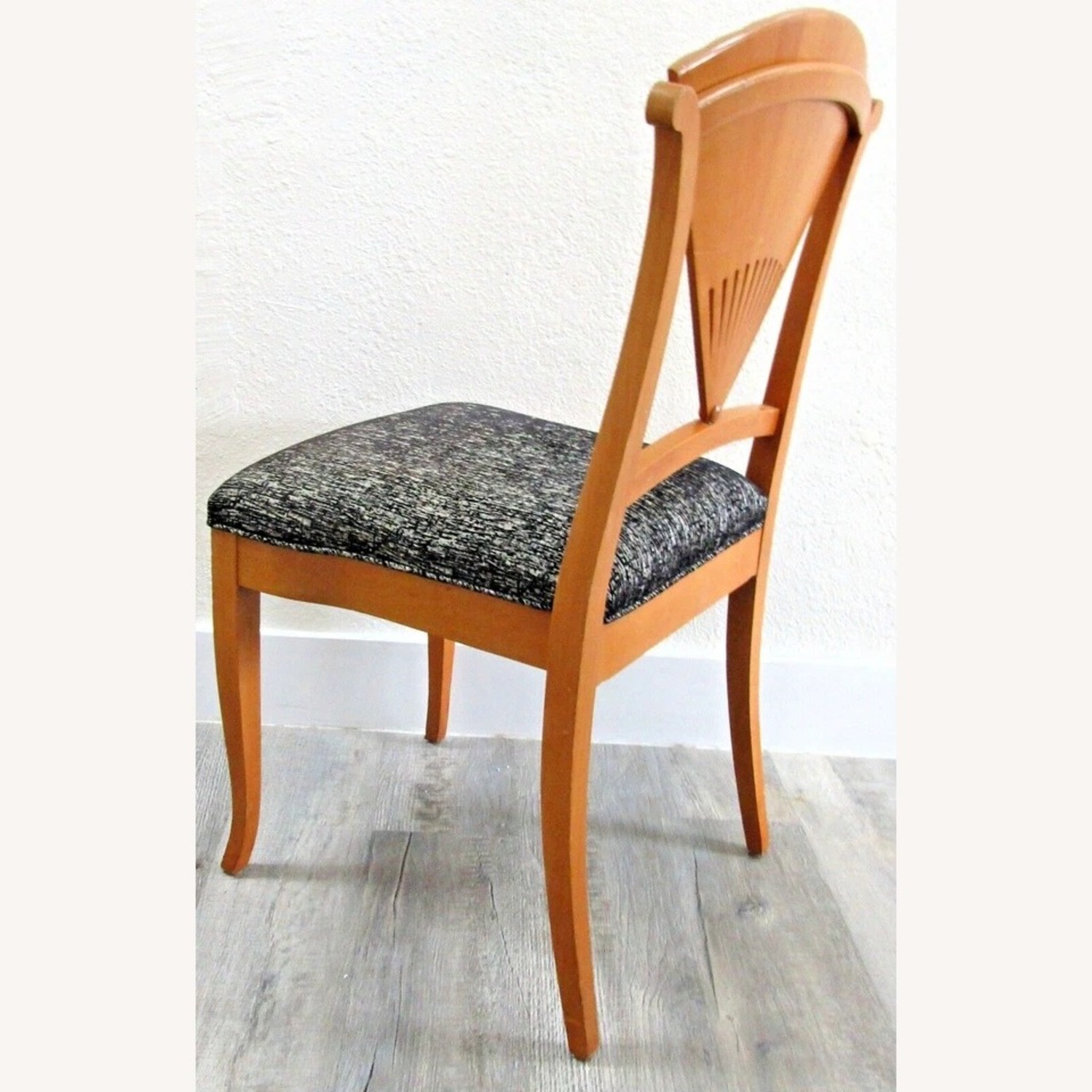 1960s Wood Carved Fan Upholstered Side Chair - image-8