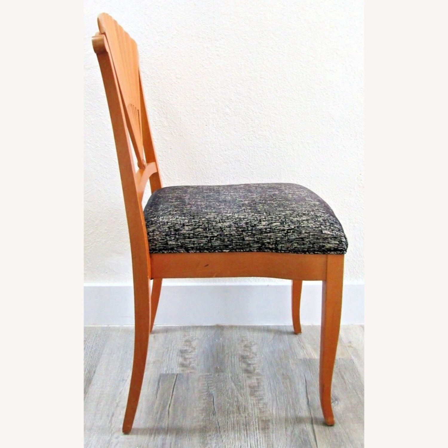 1960s Wood Carved Fan Upholstered Side Chair - image-5
