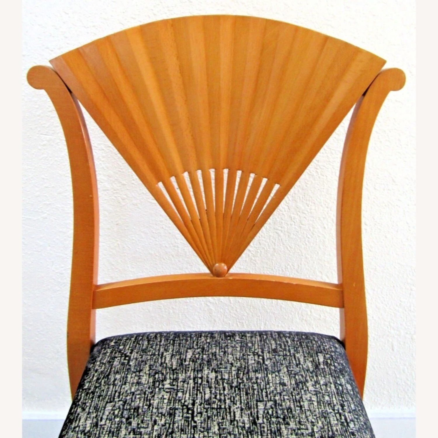1960s Wood Carved Fan Upholstered Side Chair - image-2