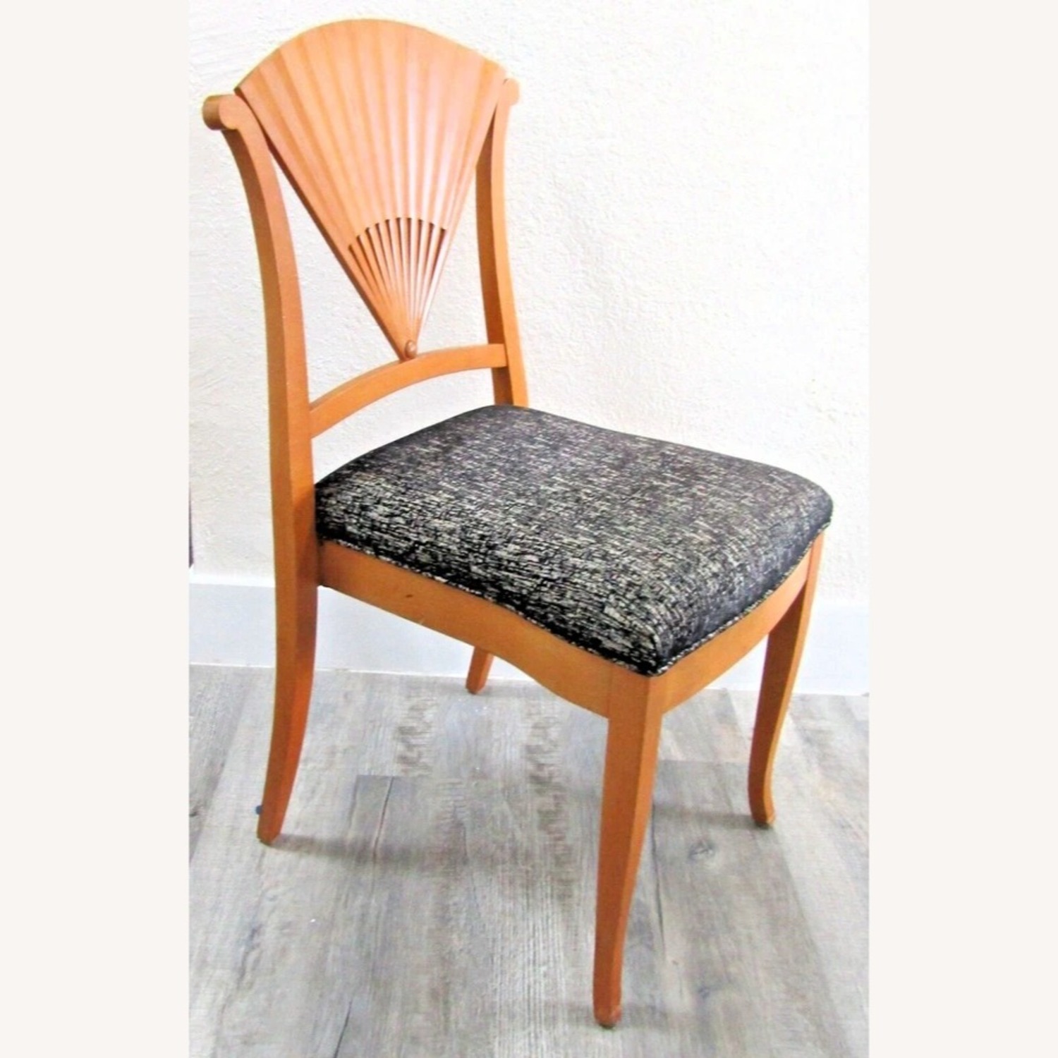 1960s Wood Carved Fan Upholstered Side Chair - image-4
