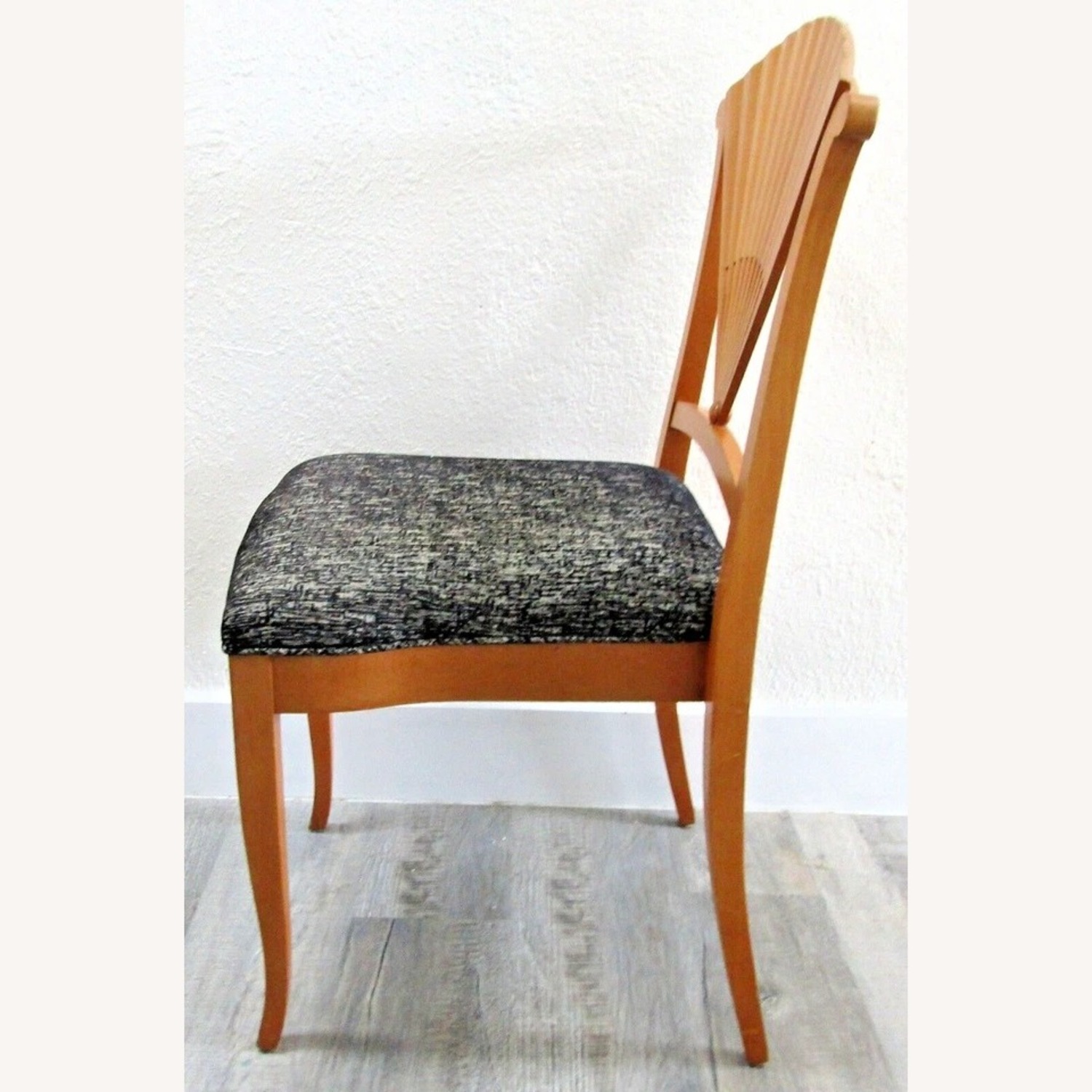 1960s Wood Carved Fan Upholstered Side Chair - image-9