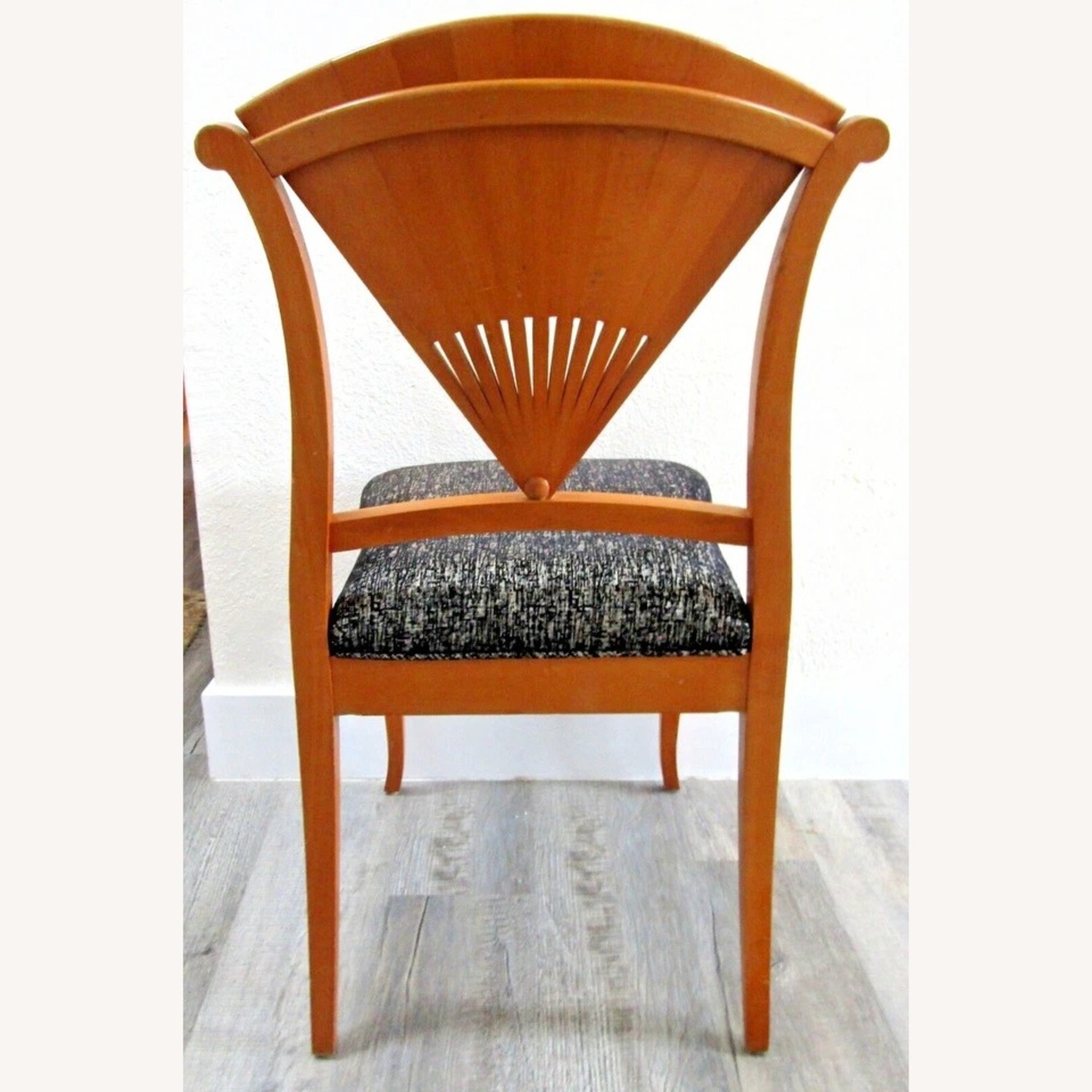 1960s Wood Carved Fan Upholstered Side Chair - image-11