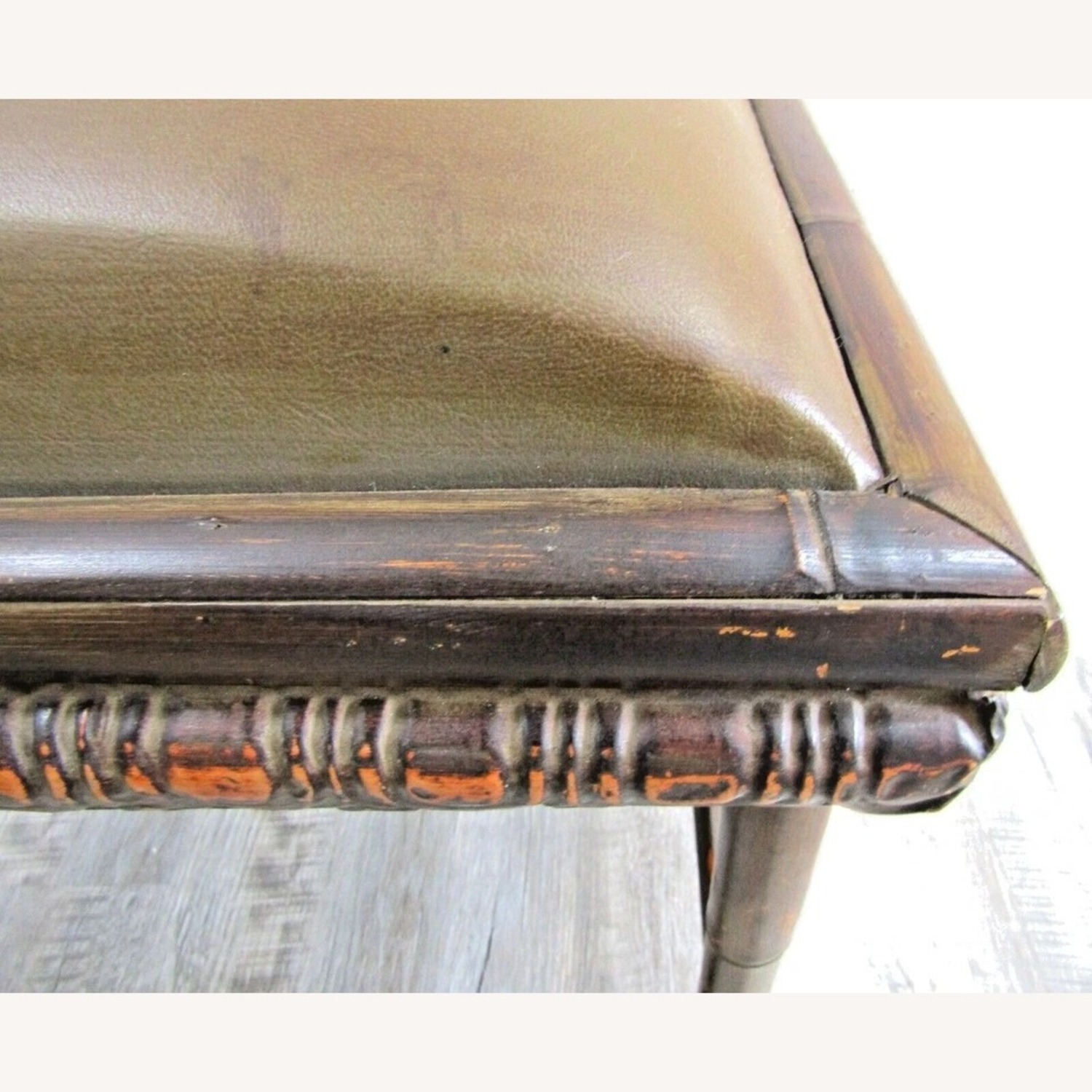 Vintage Rattan Upholstered Bench 24" Long - image-4