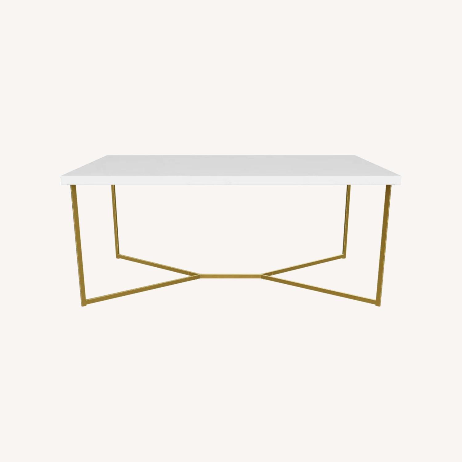 Walker Edison Luxe Coffee Table White - AptDeco