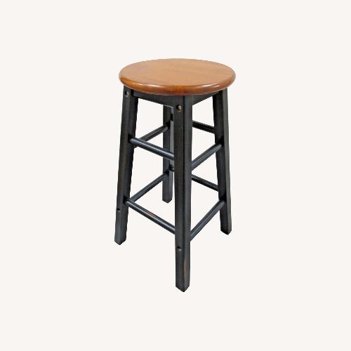 Used Matched Pair of World Market Black Counter Stools for sale on AptDeco
