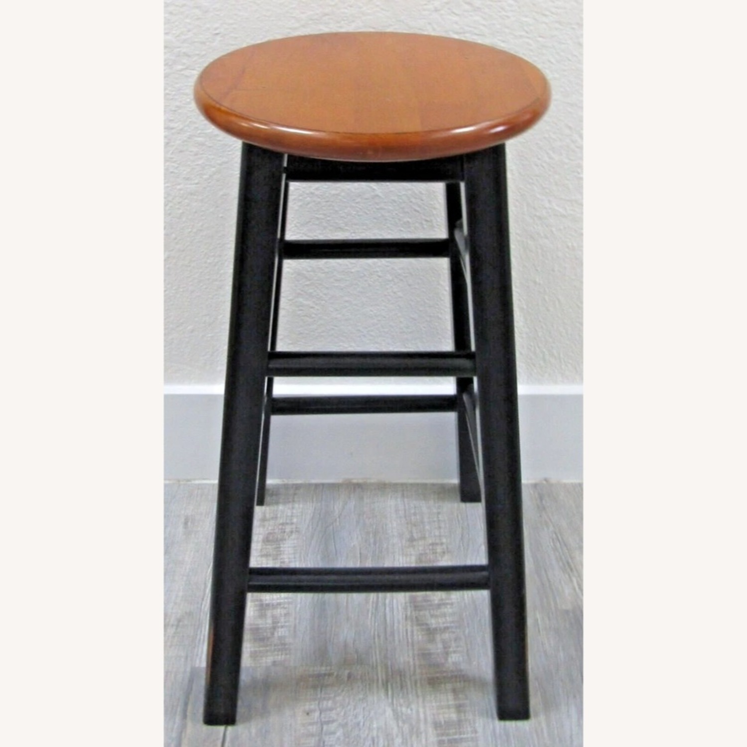 Matched Pair of World Market Black Counter Stools - image-3