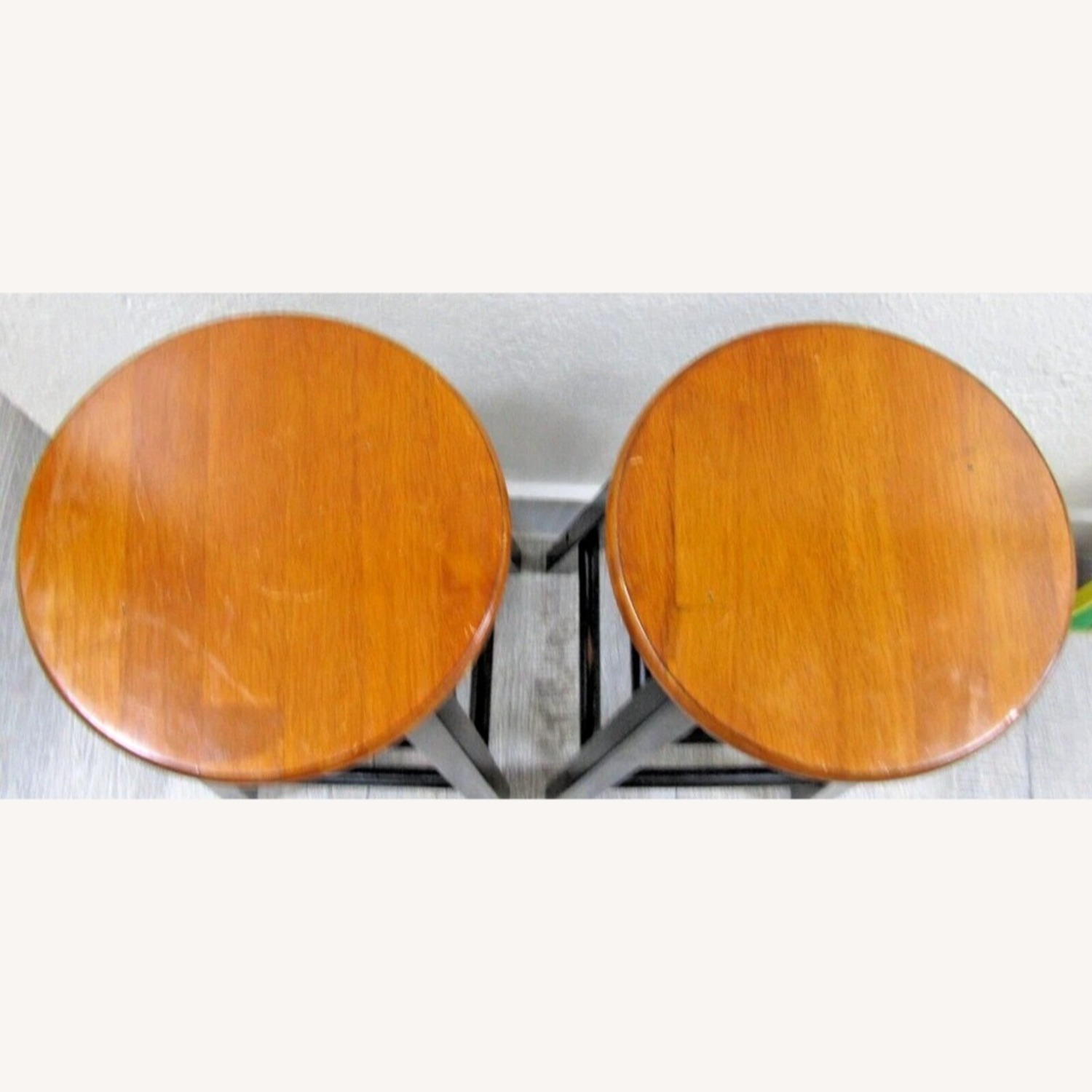 Matched Pair of World Market Black Counter Stools - image-2