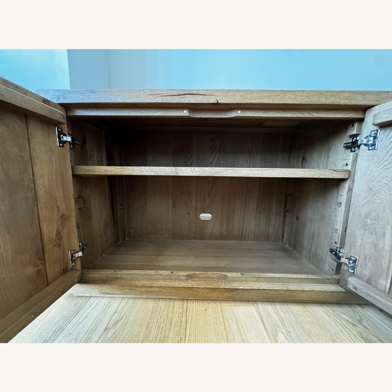 RH Reclaimed Oak Thin Frame 4-door Media Console - image-7