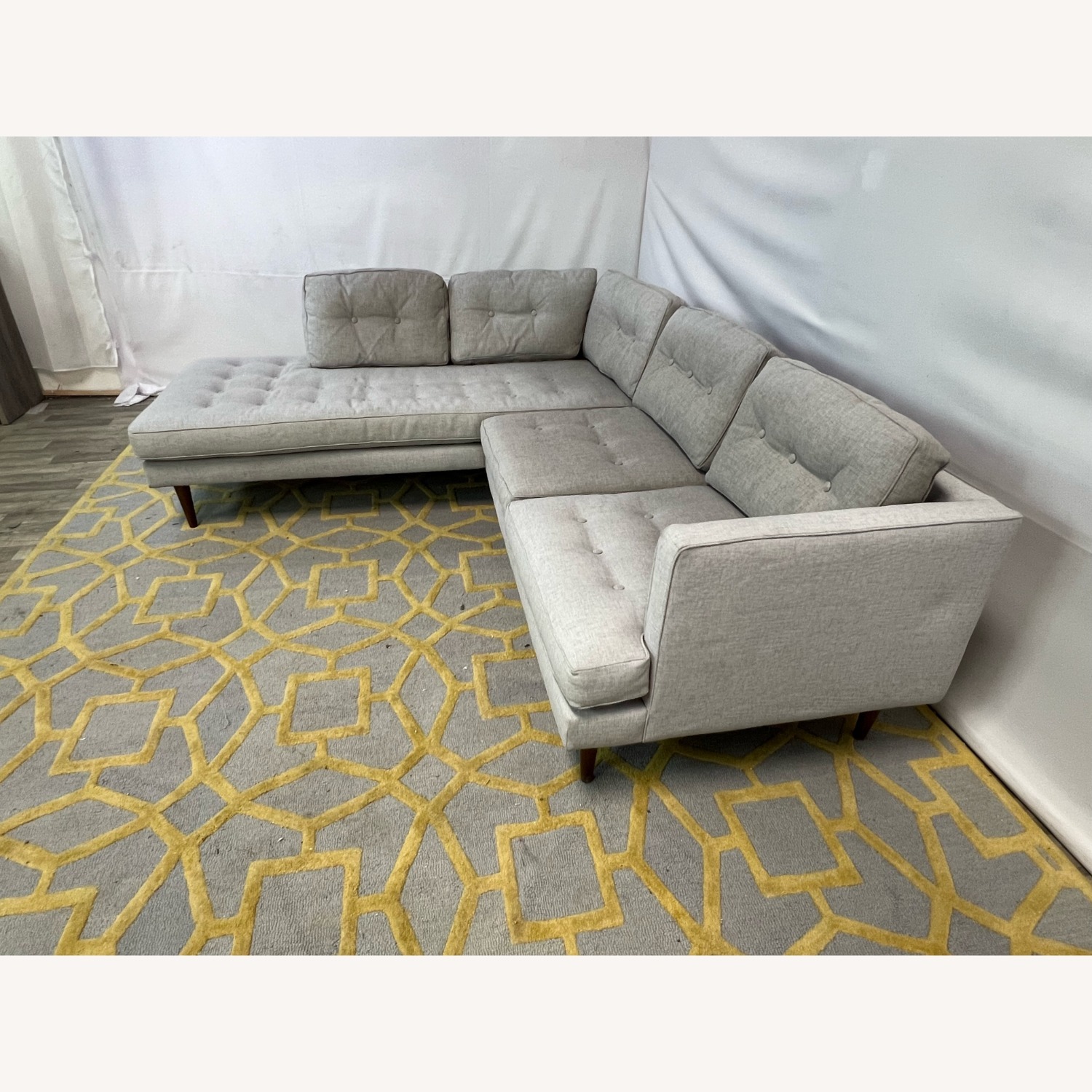 West Elm Peggy Tufted Chaise Sectional Sofa - image-5