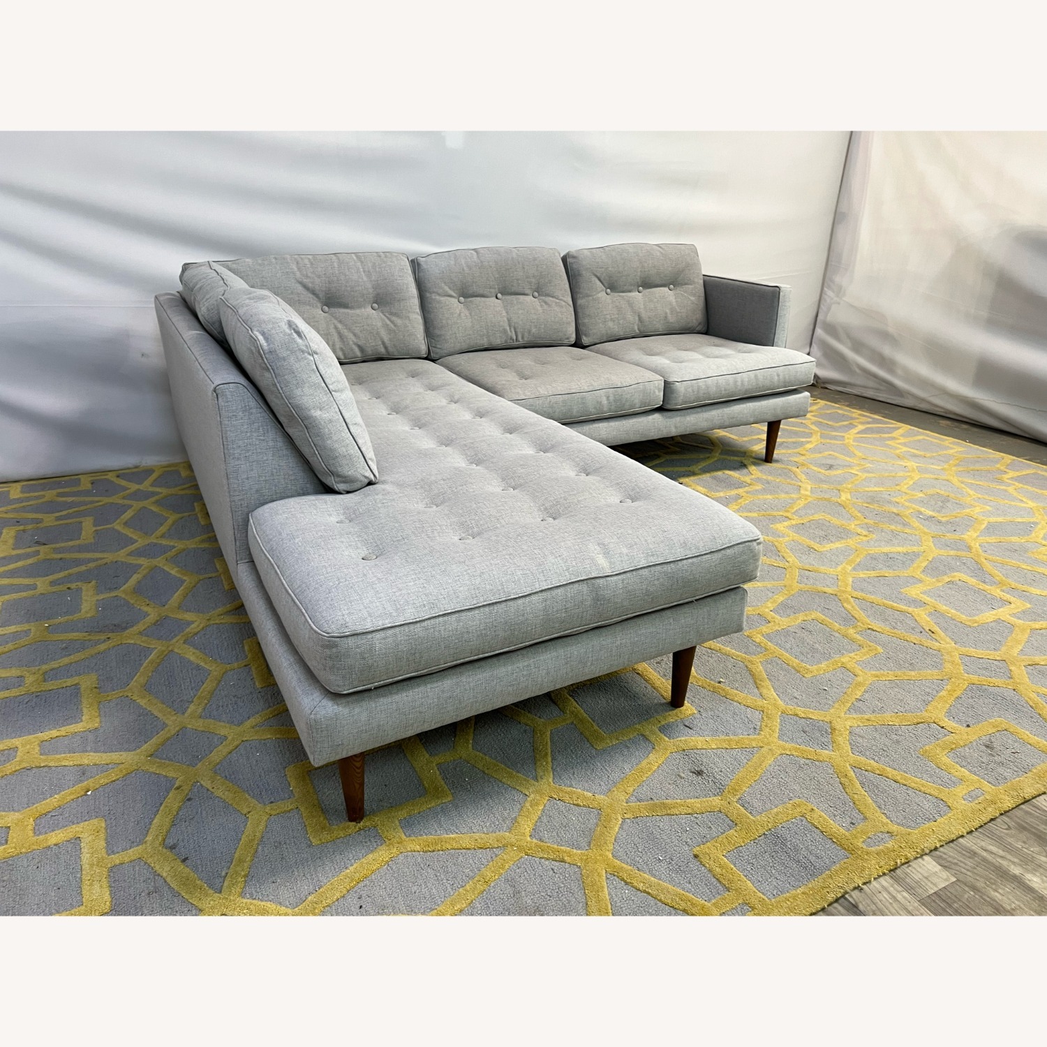 West Elm Peggy Tufted Chaise Sectional Sofa - image-4