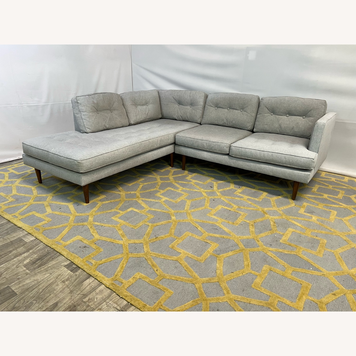 West Elm Peggy Tufted Chaise Sectional Sofa - image-3