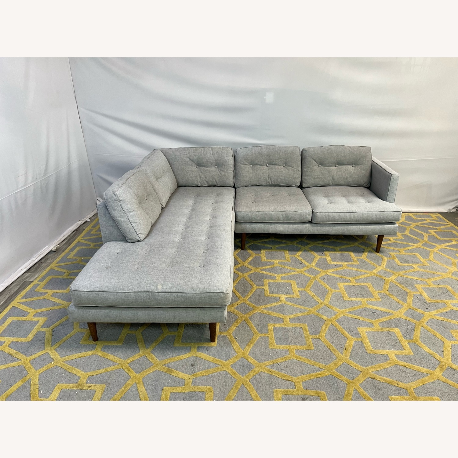 West Elm Peggy Tufted Chaise Sectional Sofa - image-2