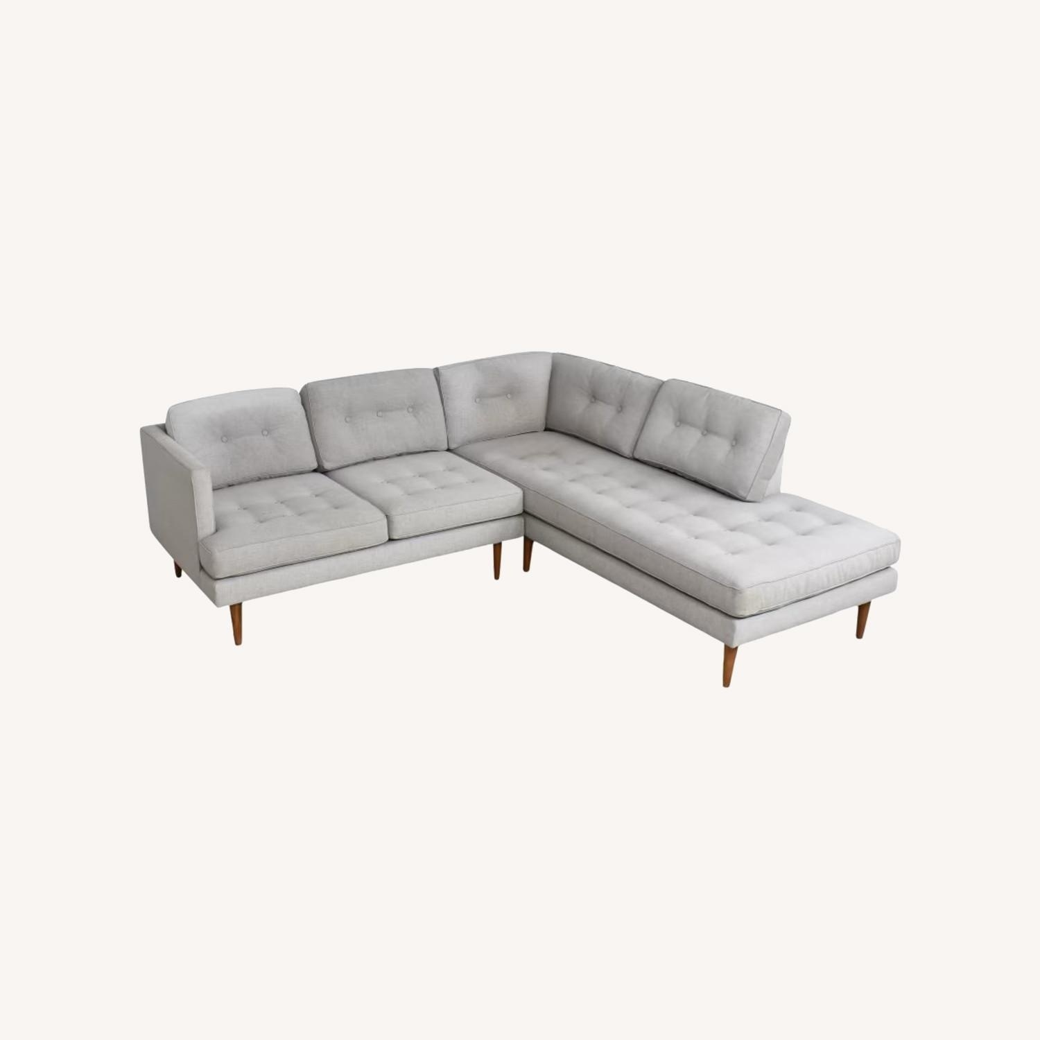 West Elm Peggy Tufted Chaise Sectional Sofa - image-0