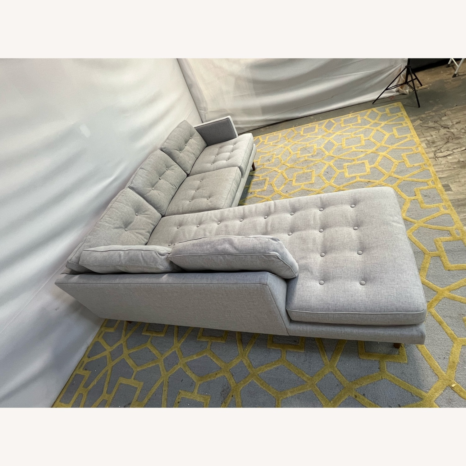 West Elm Peggy Tufted Chaise Sectional Sofa - image-6