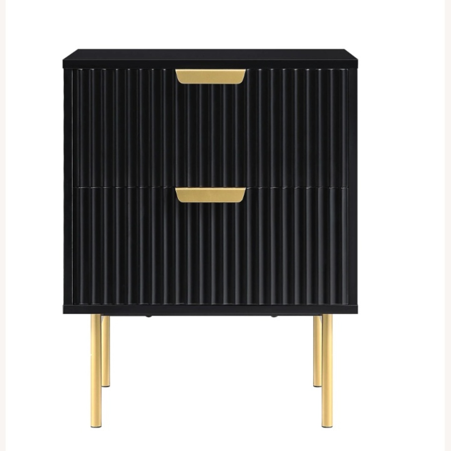Pair Black Matte Nightstands With Brass Legs - image-4