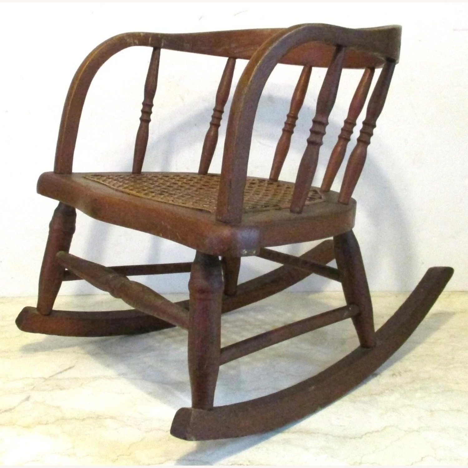 Antique Oak Children's Rocking Chair - image-4