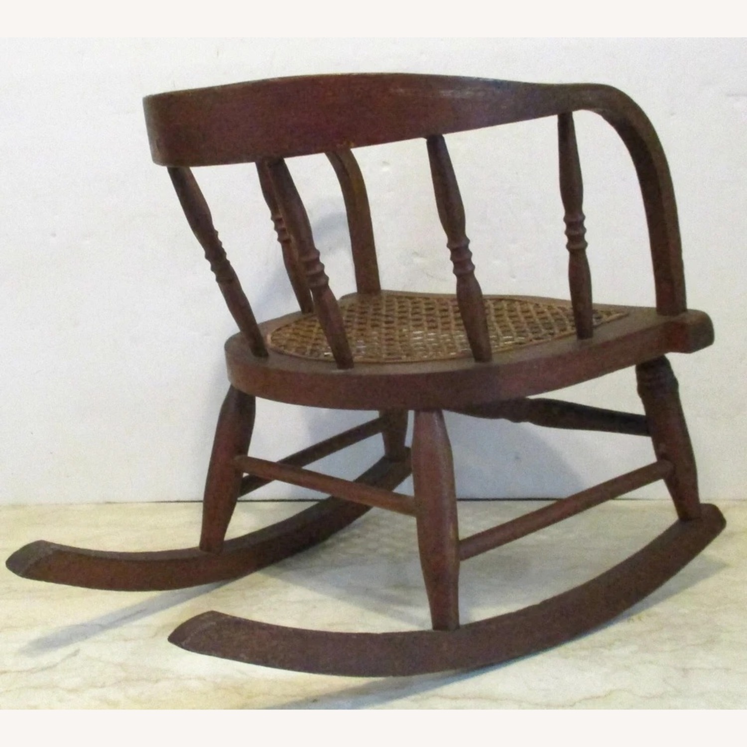 Antique Oak Children's Rocking Chair - image-8