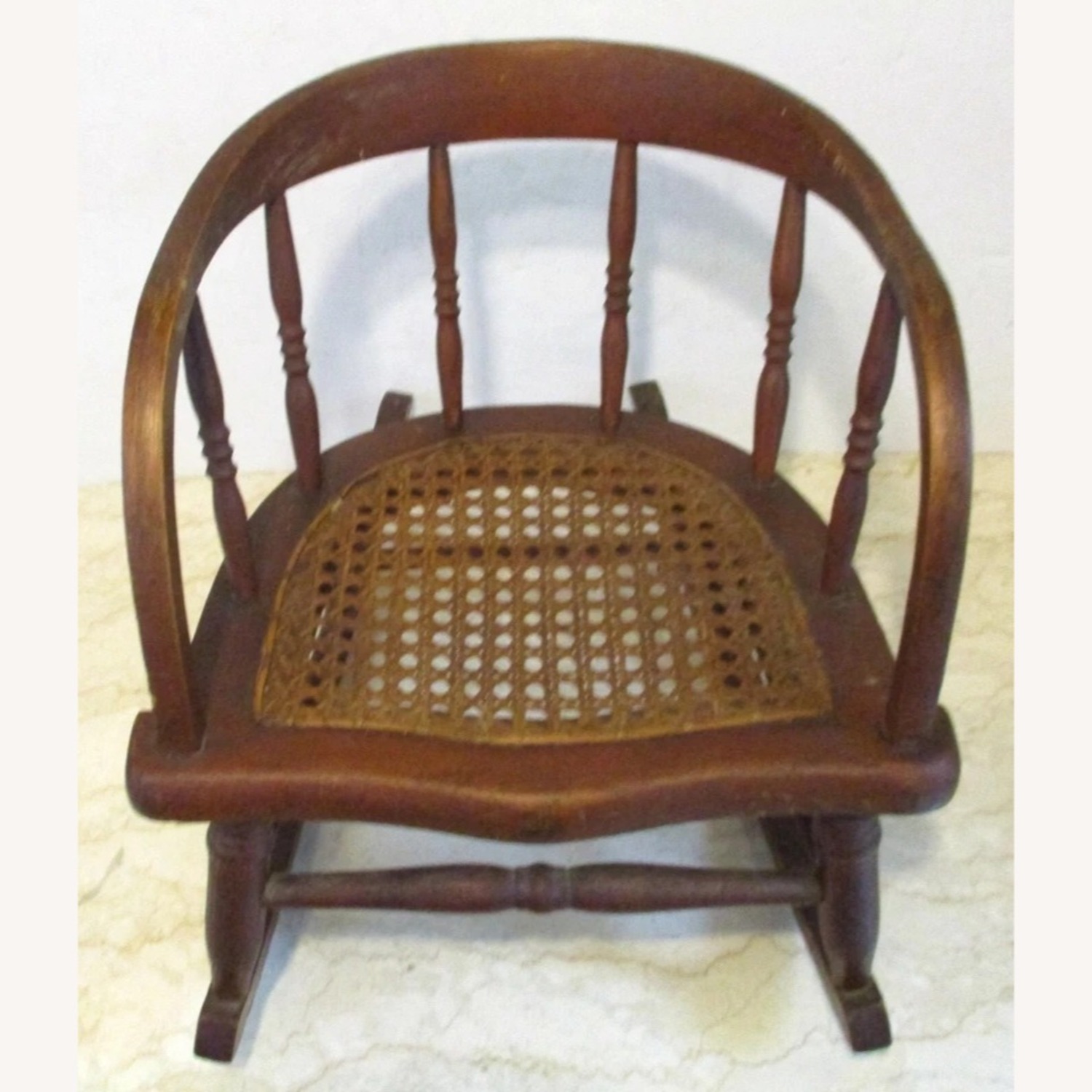 Antique Oak Children's Rocking Chair - image-3