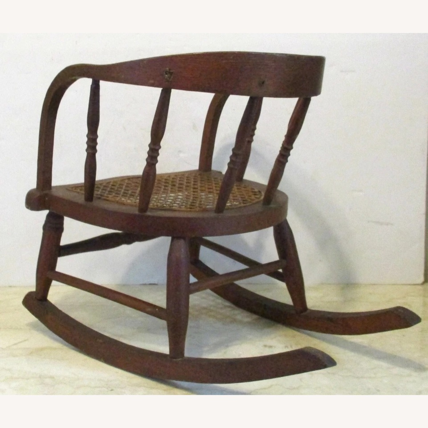 Antique Oak Children's Rocking Chair - image-6