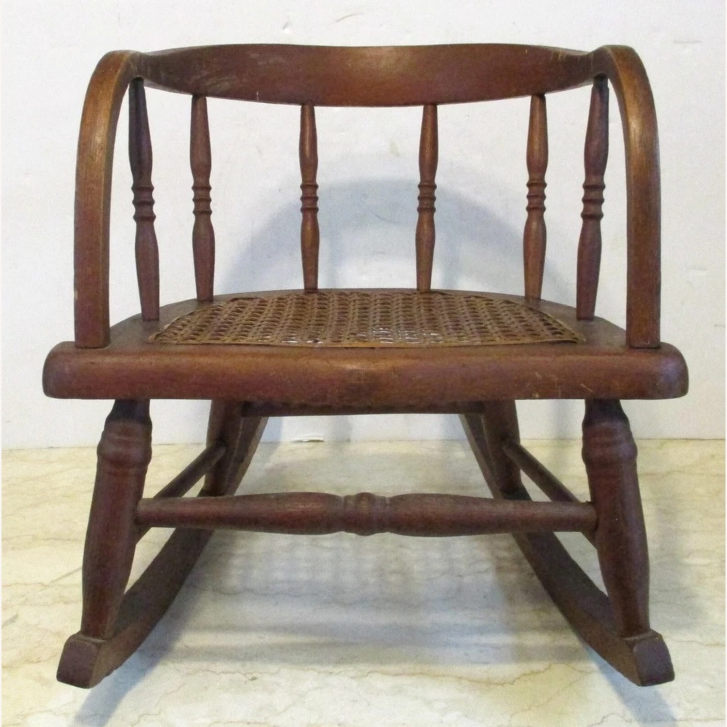 Antique Oak Children's Rocking Chair - image-2