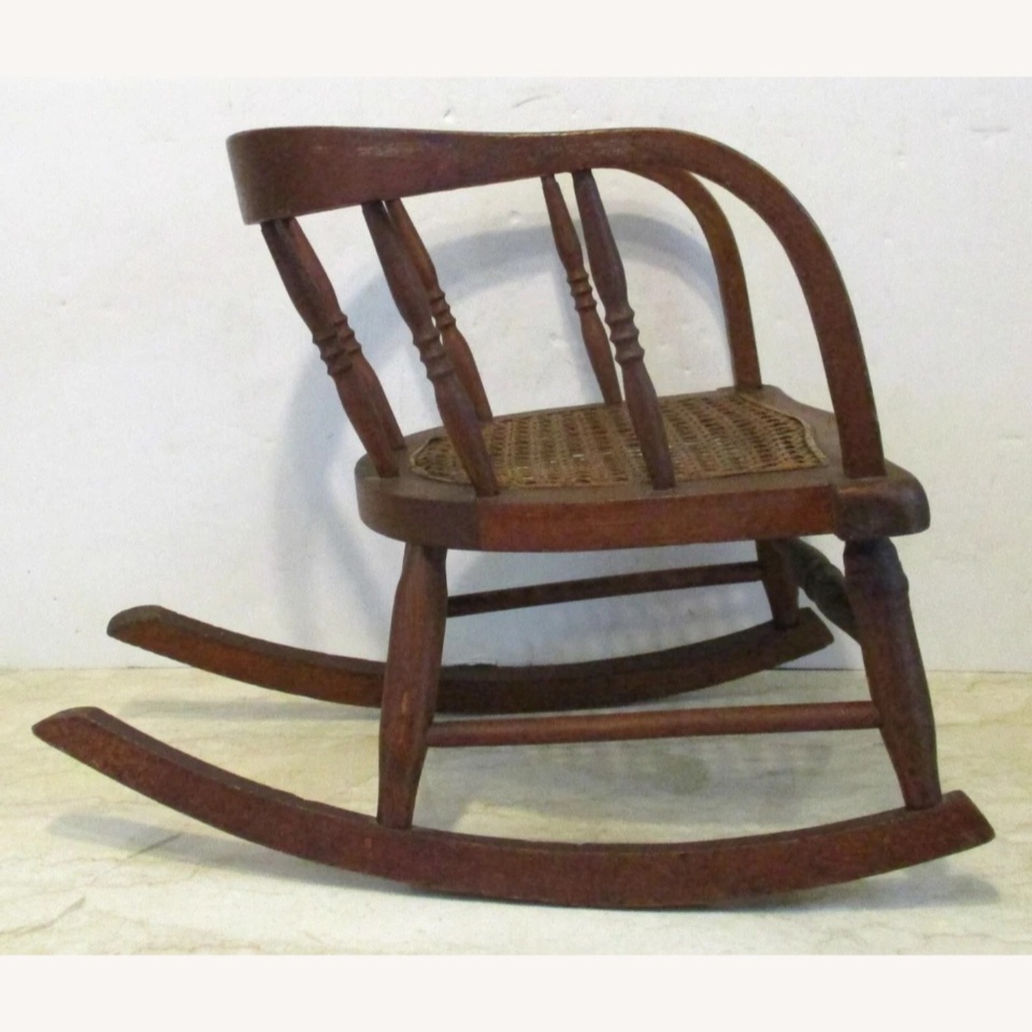 Antique Oak Children's Rocking Chair - image-9